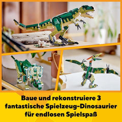 LEGO Creator T.Rex, Dino Tricératops ou Ptérodactyle transformable 3 en 1, modèle de dinosaure mobile pour enfants, cadeau pour garçons et filles 31151 Ensembles de construction Besuche den LEGO-Store