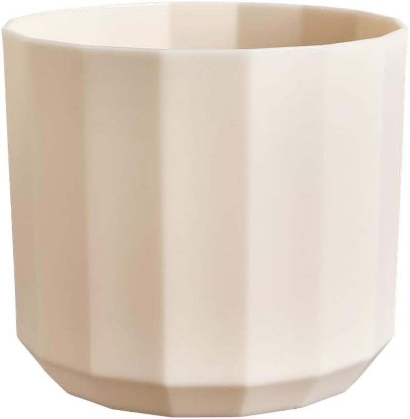 Pot rond elho Facet 17cm - pour l'intérieur - 100% plastique recyclé - Ø 16,6 x H 14,9 cm - Rose/Rose amande