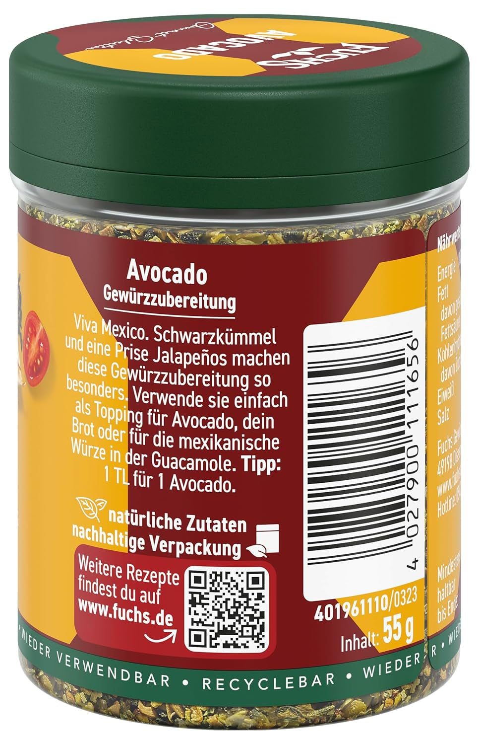 Fuchs Gourmet Selection Avocat Gewürzzubereitung, 55 g
