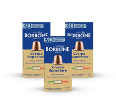 Caffè Borbone Crema Superiore - 90 Kaffeekapseln - riche et crémeux - Compatible avec Nespresso®* Haushalts-Espressomaschinen