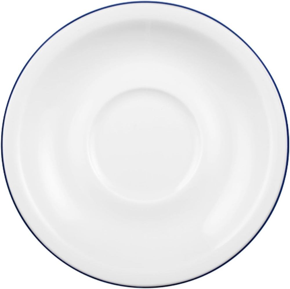 Service à café 18 pièces Seltmann Weiden | Série compacte, bord bleu | L'ensemble comprend 6 assiettes de petit-déjeuner, 6 tasses à café et 6 soucoupes, bleu