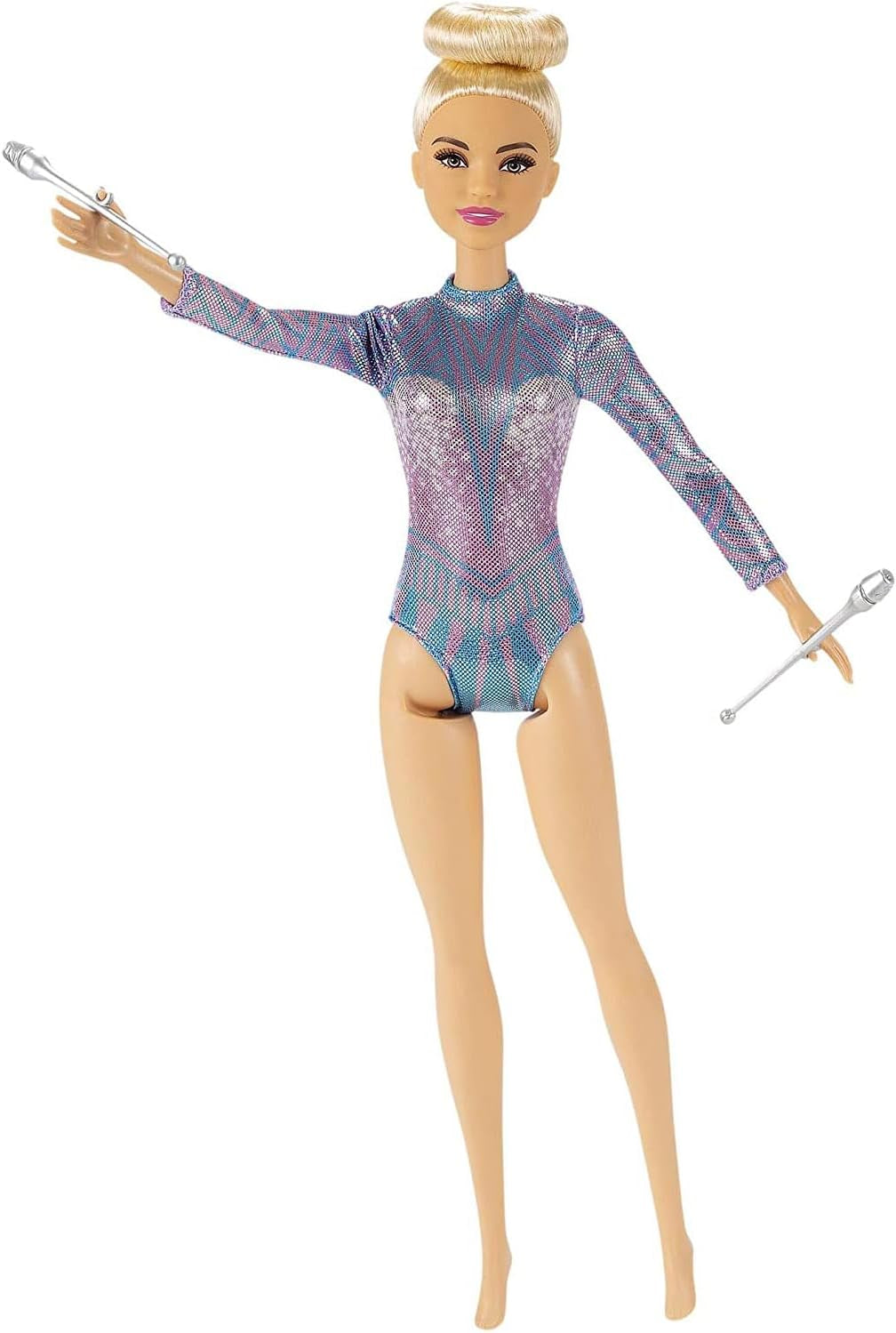 Barbie – série You Can Be Anything, cheveux blonds, accessoires de gymnastique rythmique, poupée incluse, jouet cadeau pour enfants de 3 ans et plus, GTN65