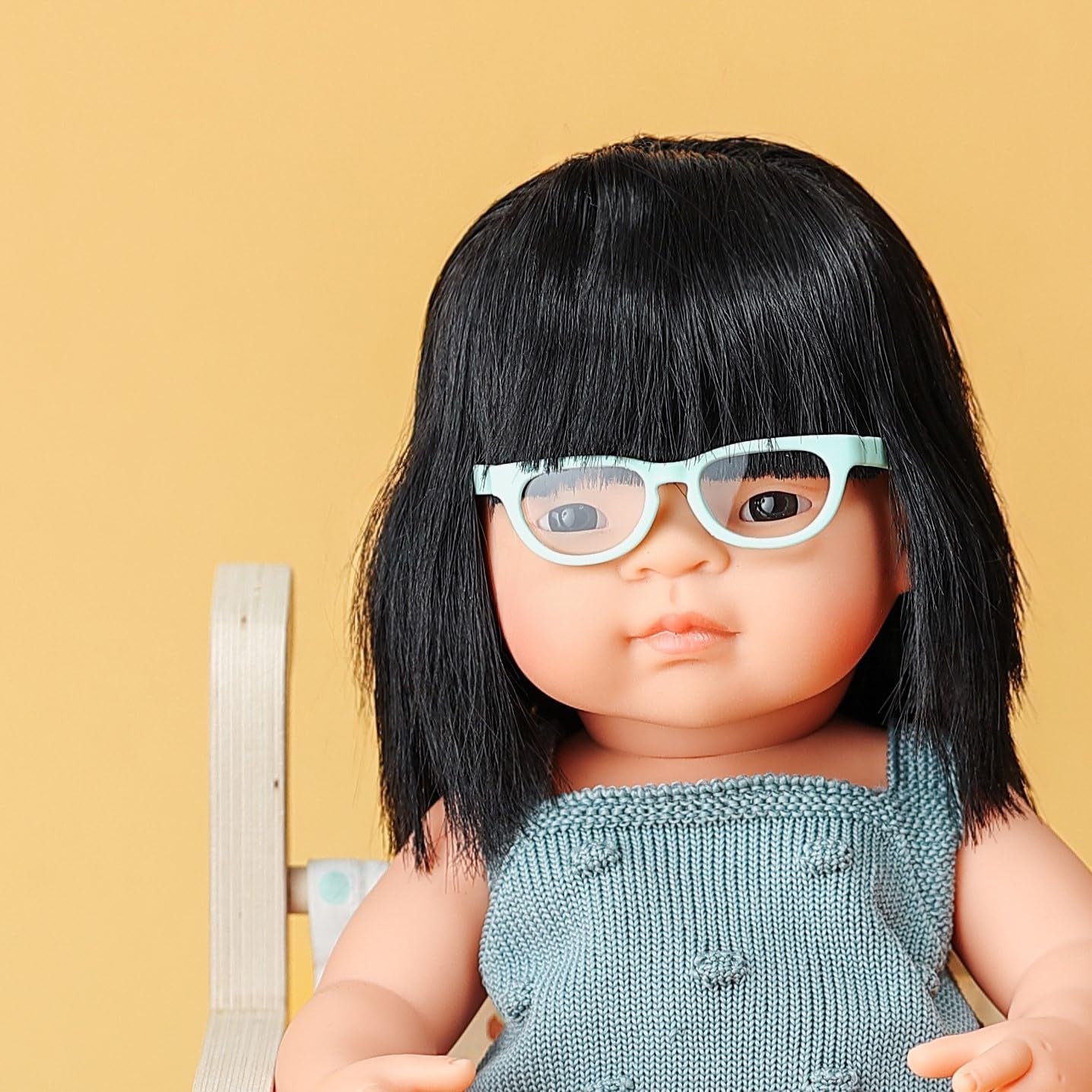 Lunettes de poupées Miniland pour chiots de 38 cm, turquoise
