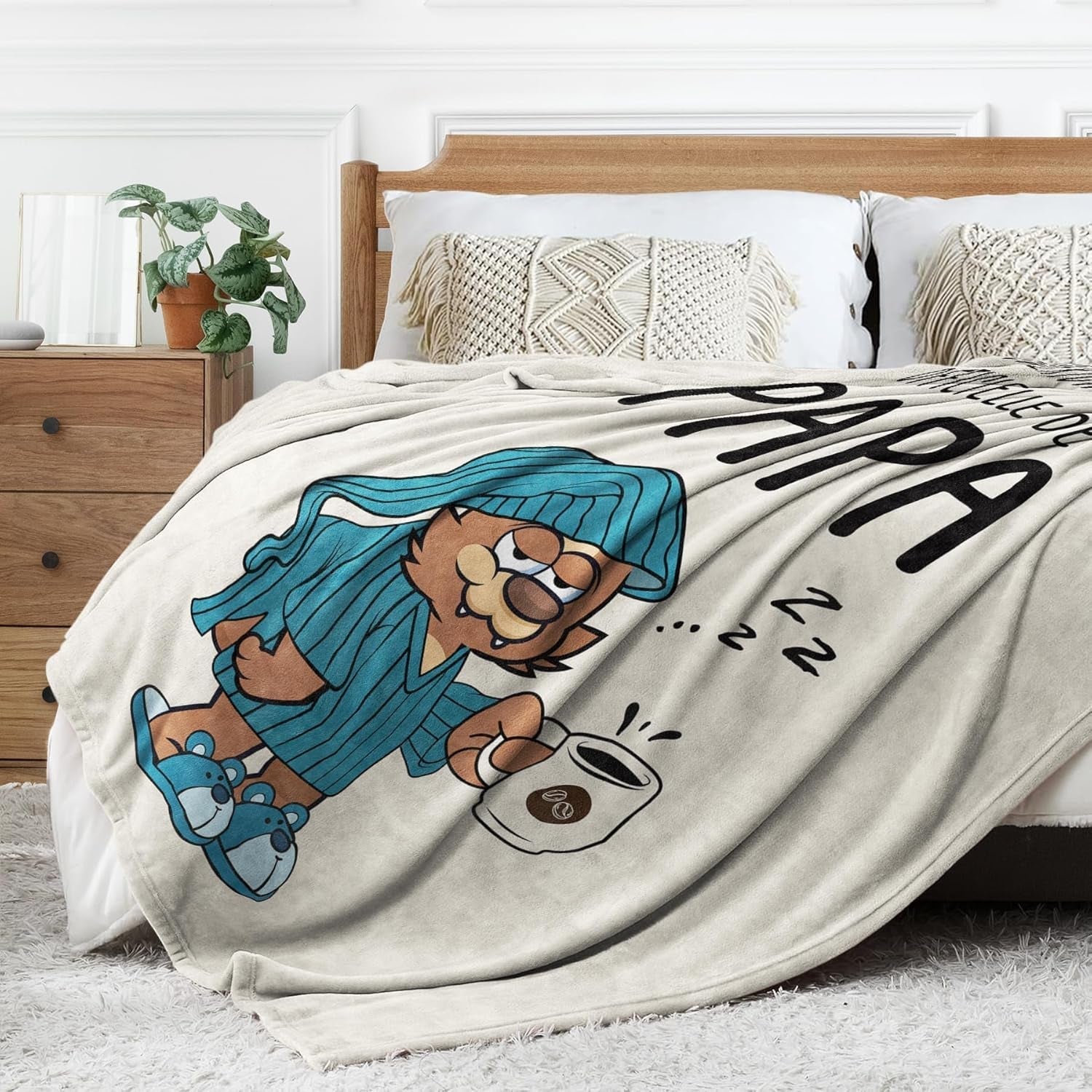 Pătură de flanel Juratar pentru tata - cadou pentru ziua de naștere, ziua tatălui și Crăciun - 152 X 130 cm Paturi si Cuverturi Besuche den Juratar-Store