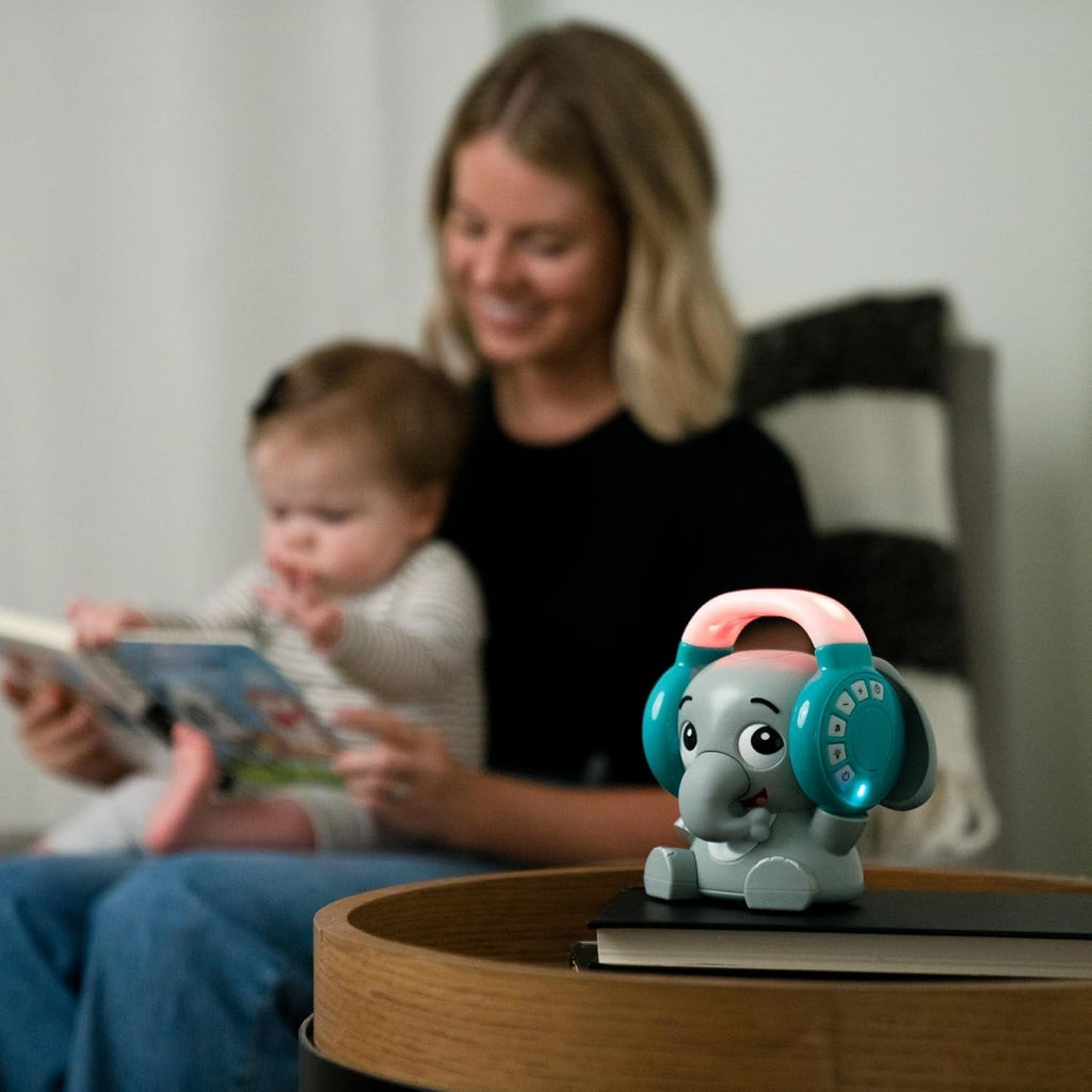 Baby Einstein Earl the Elephant Bluetooth Sound Machine, sistem de muzică + lumină de noapte, de la bebeluș la copil mic Jucarii Bebe Naty Shop