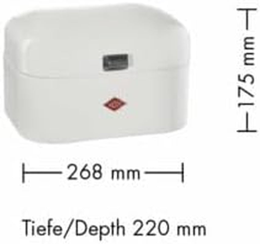 WESCO Boîte à pain simple Grandy en vert menthe, tôle d'acier enduite de poudre, trous d'aération et poignée robuste, boîtes de conservation des aliments Naty Shop