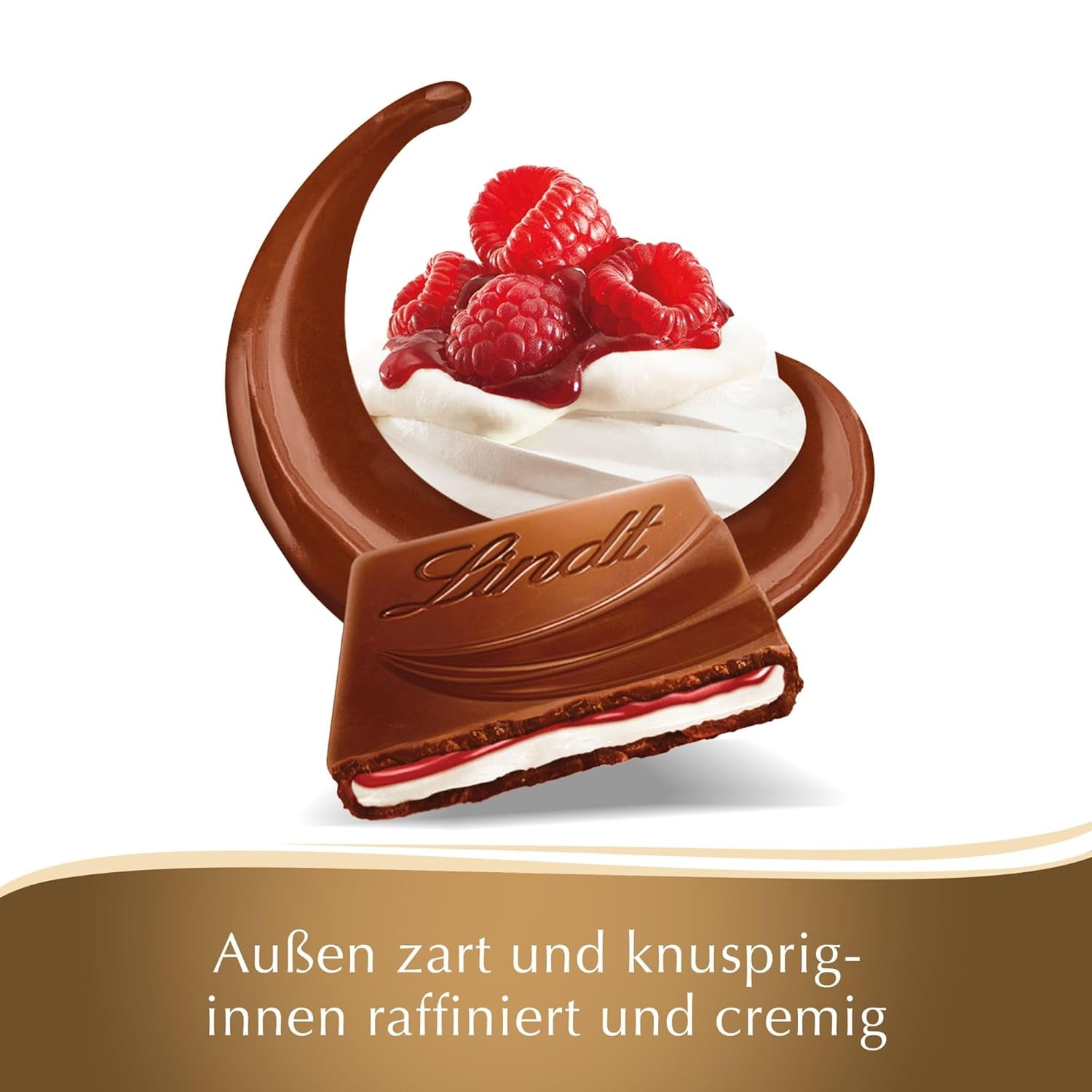 Lindt Chocolate Creation Panna Cotta à la framboise, cadeau chocolaté, barre de chocolat, 150 g (paquet de 5)