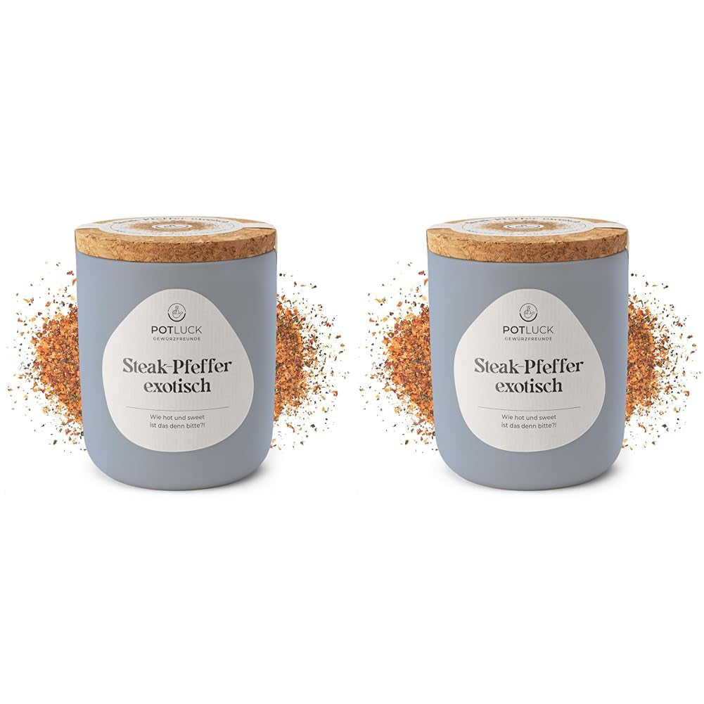 Repas-partage | Steak-Pfeffer exotique | Gewürzzubereitung im Keramiktopf | 80g | Végétalien, sans gluten et avec des ingrédients naturels