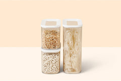 Mepal Lot de 3 Bocaux de Conservation avec Couvercles - Récipient Alimentaire Rectangulaire - Organisateur de Cuisine en Plastique - Récipient de Conservation Hermétique - 1x 2000ml & 2x 1000ml - Boites de Conservation Alimentaires Blanches Naty Shop