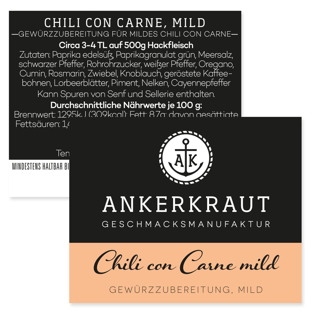 Ankerkraut Chili con Carne Gewürz, doux, 160g en sachet