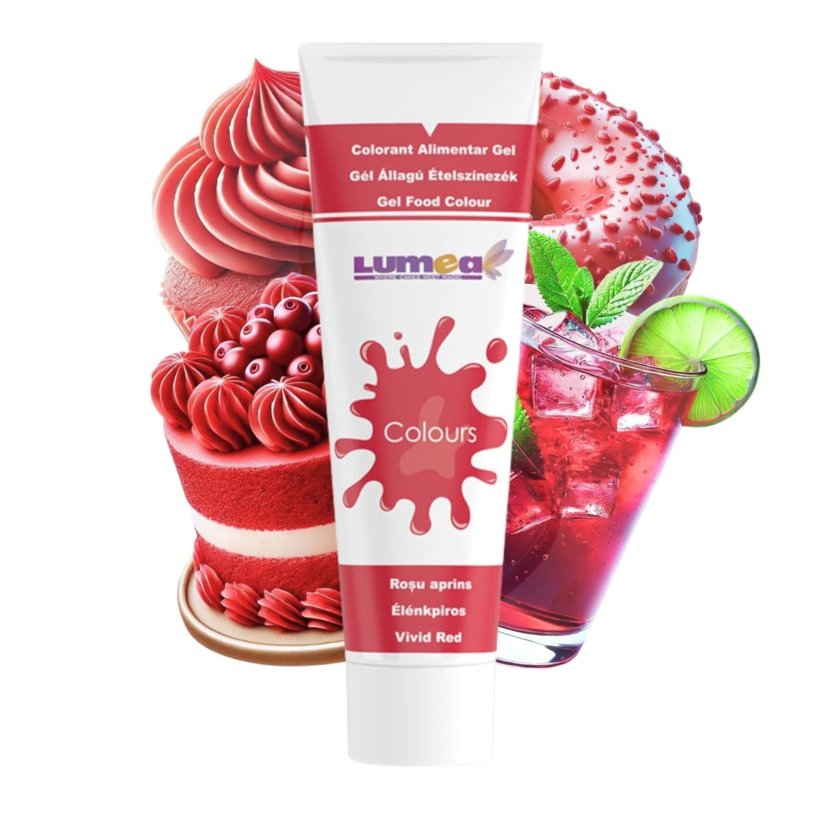 Dekozauber 24 Colorant Alimentaire Rouge, Gel, 30 g, Végétalien, Sans Sucre, Hautement Concentré, Colorant Alimentaire Rouge pour Fondant, Crème au Beurre, Boissons et Plus