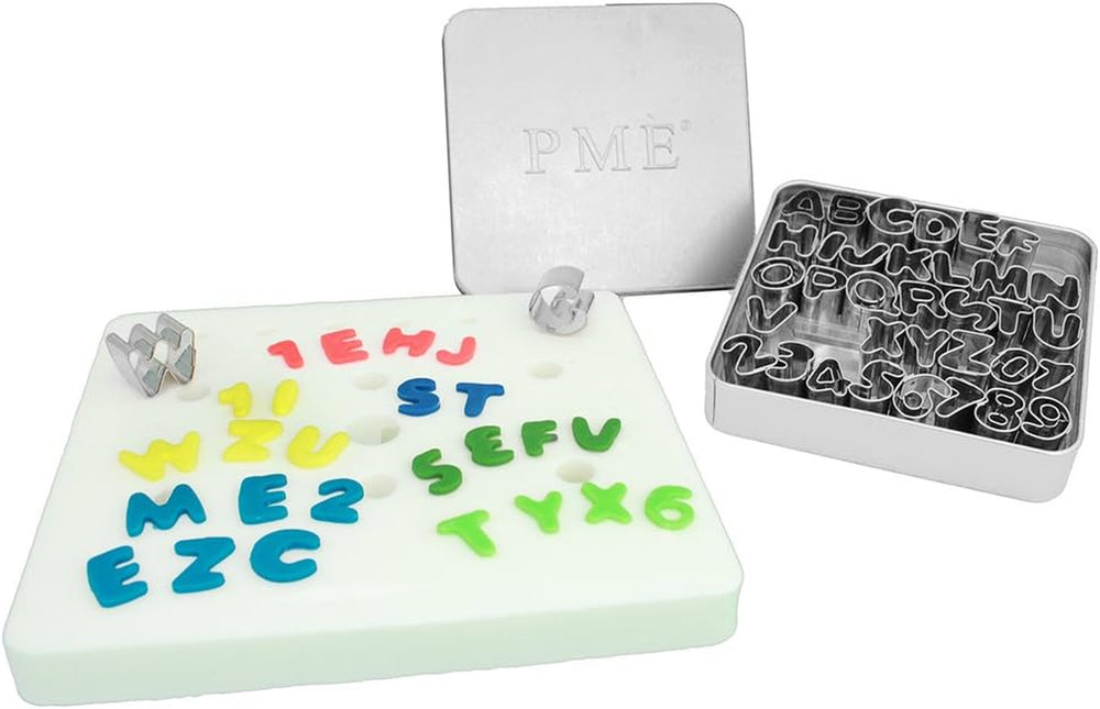 AN360 Assortiment d'emporte-pièces alphabet et chiffres en acier inoxydable 36 pièces en acier inoxydable argenté CM 2 x 2 x 2 cm 1 pièce