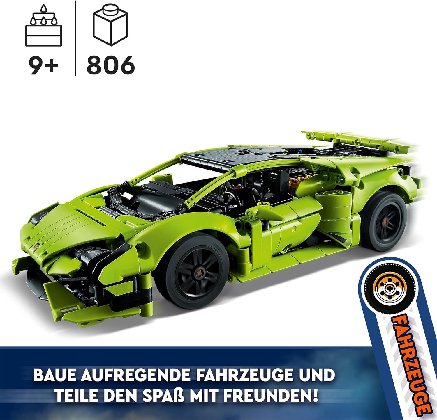 LEGO 42161 Technic Lamborghini Huracán Tecnica Kit de modèle de voiture jouet Ensemble de construction de voiture de course pour enfants garçons filles Collection de fans de sports mécaniques Ensembles de construction cadeaux Besuche den LEGO-Store