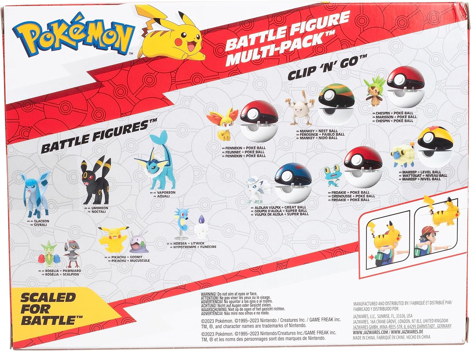 Prêt pour le combat Pokémon ! Ensemble de figurines 6 pièces - 11,4 cm Ash & Launching Pikachu, 5,1 cm Charmander, Rowlet, Tiplup, Zorua - Licence officielle - Cadeau de Pâques pour enfants, garçons et filles Figurines Naty Shop