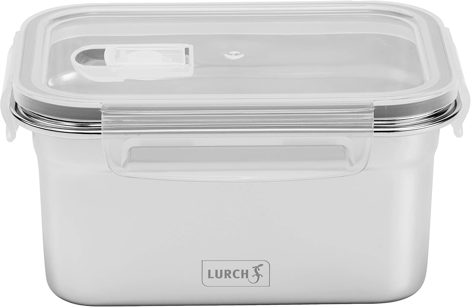 Lurch 240895 Boîte à lunch Boîte de sécurité/stockage en acier inoxydable de haute qualité avec couvercle en plastique sans BPA 2000 ml Boîtes de conservation transparentes Naty Shop 1000 ml