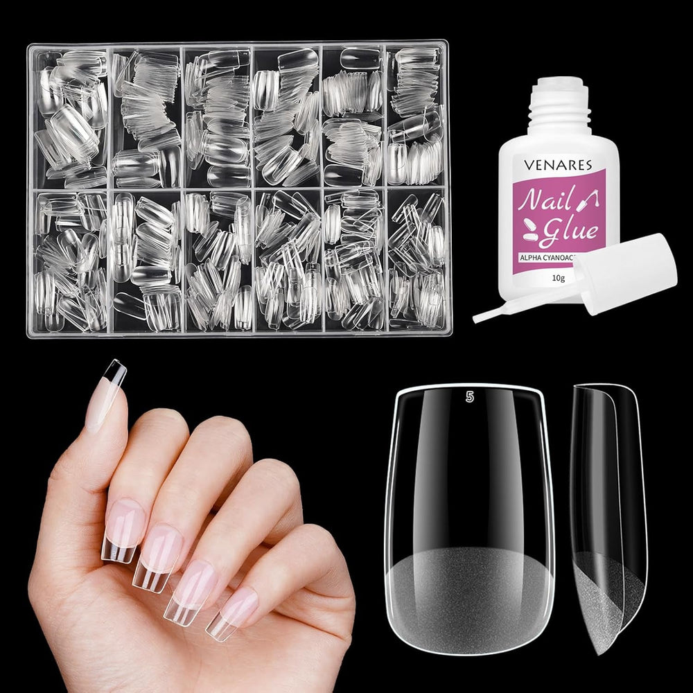 Faux ongles courts ballerine, 500 pièces, colle sur 12 tailles, ongles artificiels, Gel doux et court, couverture complète, pointes pour ongles en Gel courts S