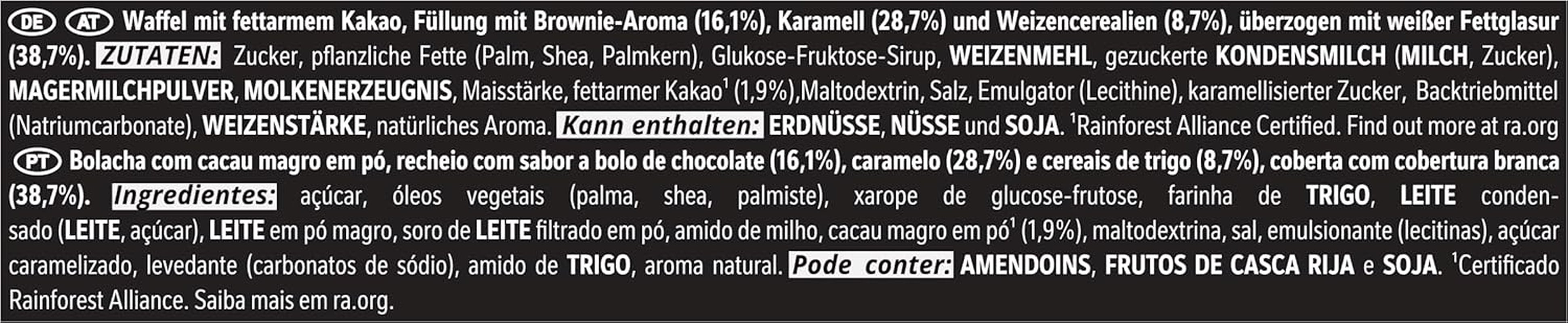 LION Tablette de chocolat Noir & Blanc, un snack au goût intense, chocolat croquant et chips croquantes, fourrage brownie, une expérience gourmande unique, 1 paquet (5 x 30g)