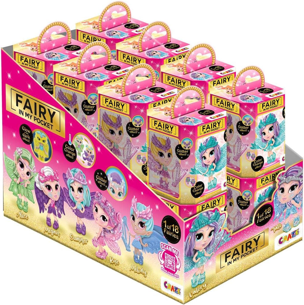 Craze Fairy In My Pocket | Fee Puppe mit Flügel, Fee Spielzeug zum Sammeln mit Spezialeffekten wie Glitzer, Leuchten im Dunkeln und Farbwechsel