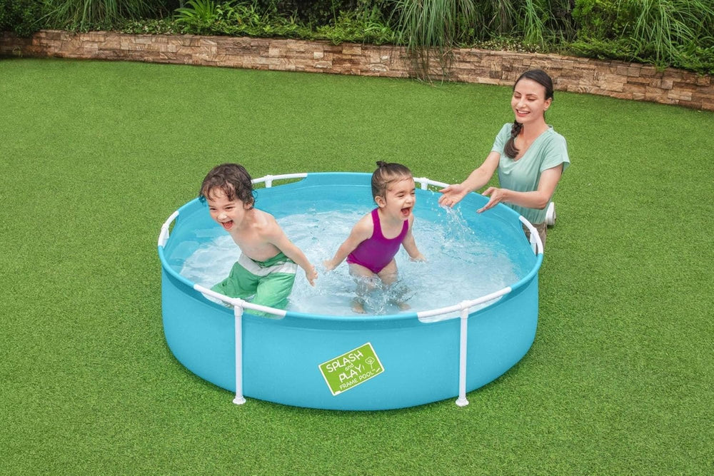 Bestway My First Frame Pool, piscine pour enfants, 152 x 38 cm, 56283, bleu, 152 x 152 x 38 cm