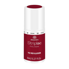 Vernis à ongles UV Alessandro Striplac Red Ilusion – Délicat et longue tenue – S'enlève facilement grâce à la technologie de retrait peel-off – Vegan et cruelty-free – 8 ml