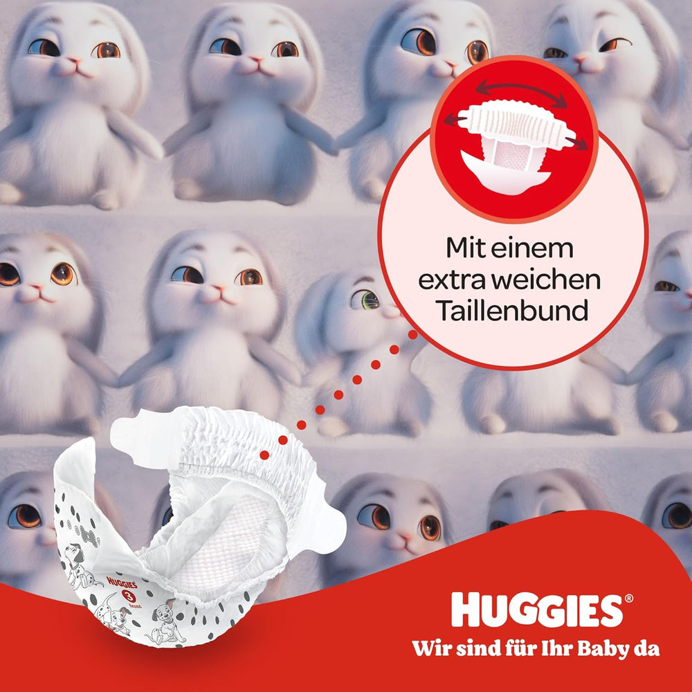 Couches pour bébé Huggies Little Movers, motif Disney, taille 3, 168 unités (3 x 56), boîte mensuelle
