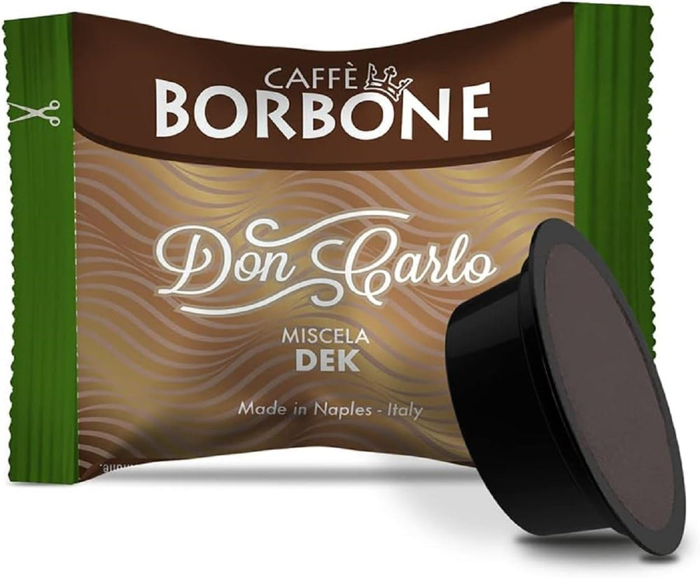 Caffè Borbone Don Carlo Dek Entkofeinierte Kaffeemischung - 50 Kapseln - Compatible avec Lavazza®* A Modo Mio®* Haushalts-Espressomaschinen