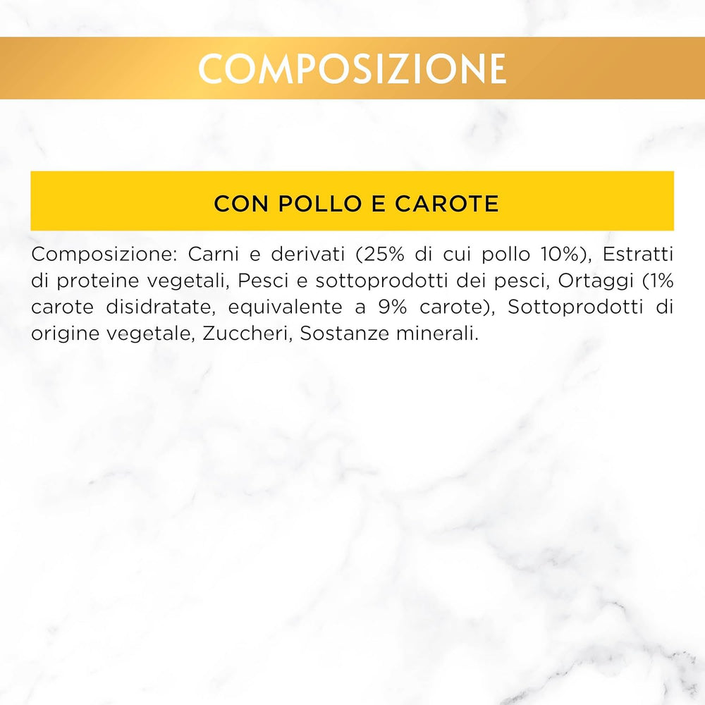 Chiftele umede de legume Purina Gold cu pui și morcovi, 24 de conserve a câte 85 g fiecare