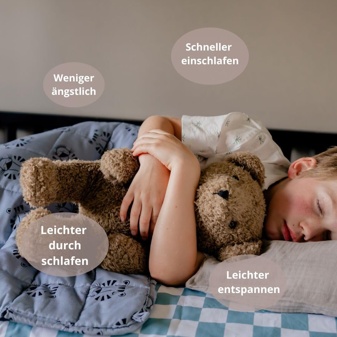 Pătură ponderată pentru copii | 3.5 Kg | 100X150Cm | Pătură de terapie | Pături ponderate | Pătură grea (față de tigru albastru, 3.5Kg-100X150 Cm) Paturi si Cuverturi BLENKZ.