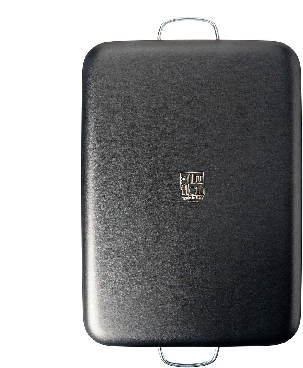 Alluflon Tradition Italy Forme à Lasagne, aluminium, noir, 35 x 25 cm Moules et plaques de cuisson Naty Shop