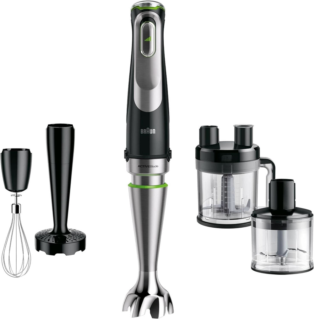 Braun Multiquick 9 MQ 9147X – Mixeur 5 en 1 avec batteur sur socle, mélangeur, kartoffel- & Gemüsestampfer & Schneebesen, Stufenlose Geschwindigkeitsenstellung, 1200 W, Schwarz/Edelstahl Kitchen Naty Shop Single 5-in-1 Inkl. Machines à cuisiner-Aufsatz