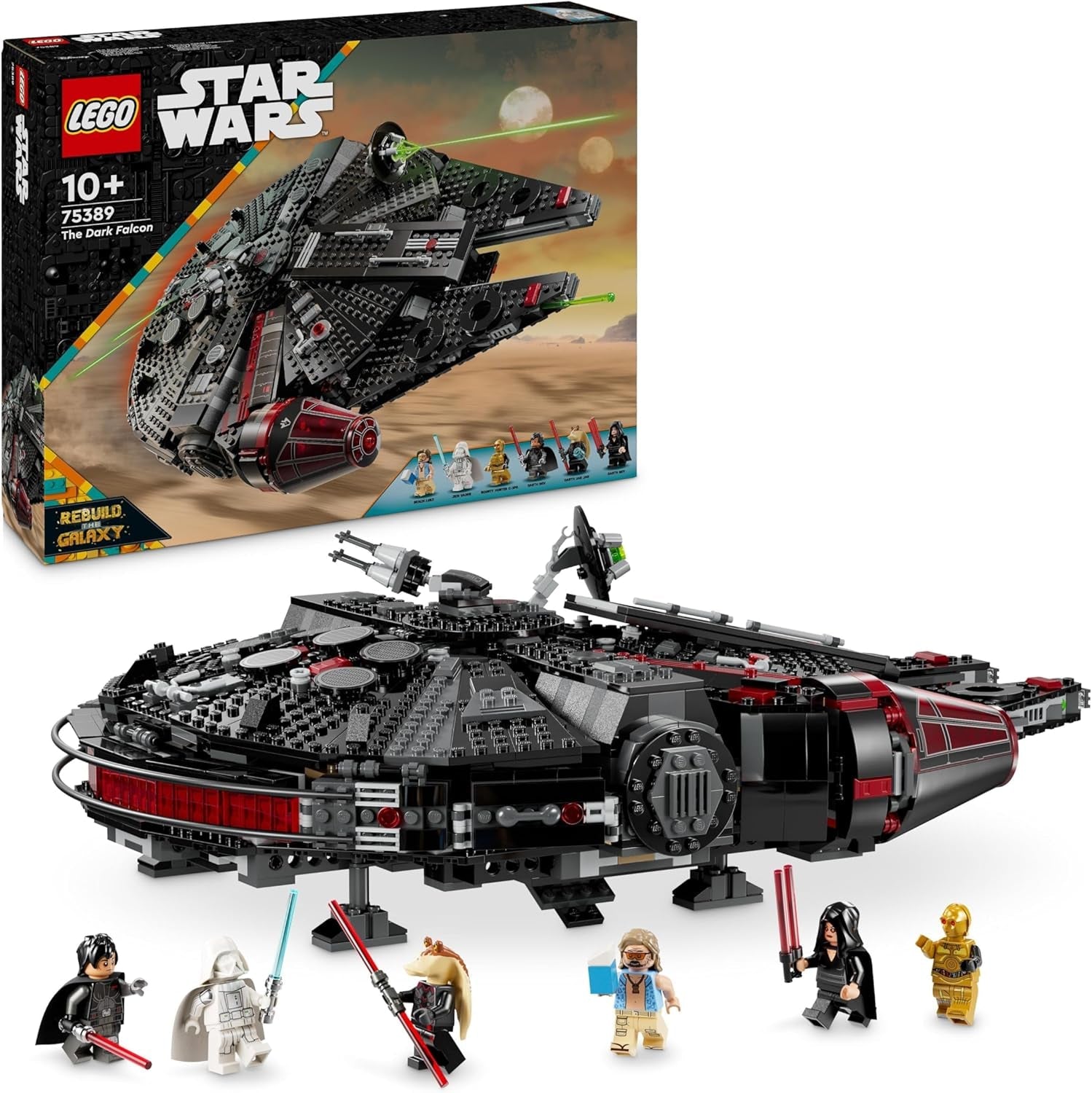 LEGO Star Wars Dark Millennium Falcon, ensemble de vaisseau spatial, jouet de construction pour enfants, cadeau d'anniversaire pour garçons, filles et fans, jouet d'aventure 75389 ensembles de construction Besuche den LEGO-Store Titre par défaut