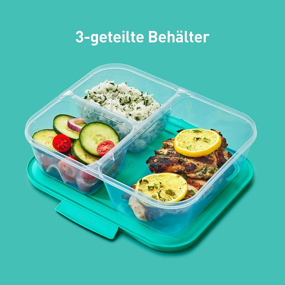 Conteneurs de stockage de nourriture du système Nest IT Boîtes de préparation de repas | Récipients de stockage hermétiques de 1,9 litre avec TROIS compartiments et couvercles | Sans BPA | Vert | 5 pièces boîtes de conservation alimentaire Naty Shop