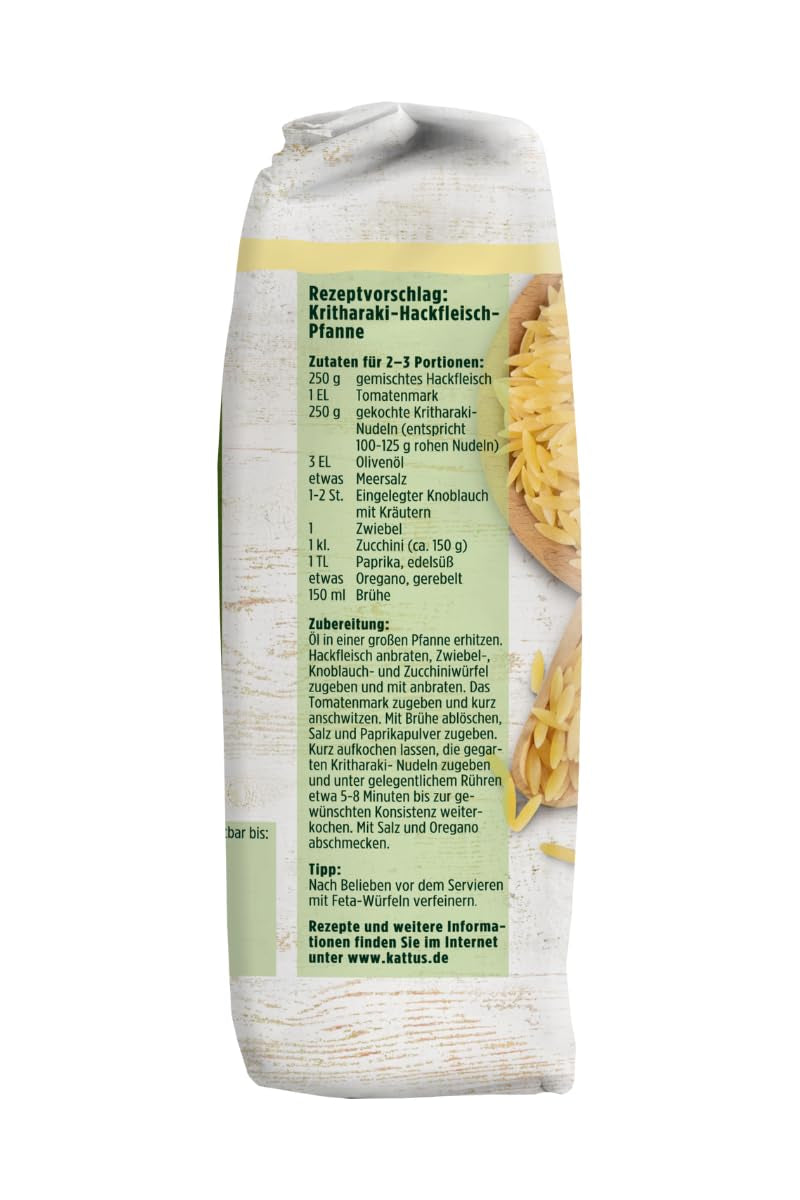 - Kritharaki Nudeln (Reisnudeln/Risoni/Orzo) | Griechische Nudelspezialität aus Hartweizengrieß | 500 g en sachet