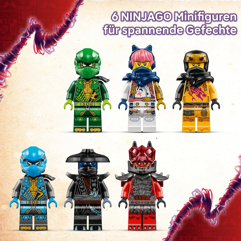 LEGO NINJAGO Chaosdrache Donnerzahn - Jeu avec 6 figurines Ninja - Jeu de rôle pour les jeunes et les filles à partir de 8 ans - Jeu pour la série TV Aufstieg der Drachen 71832