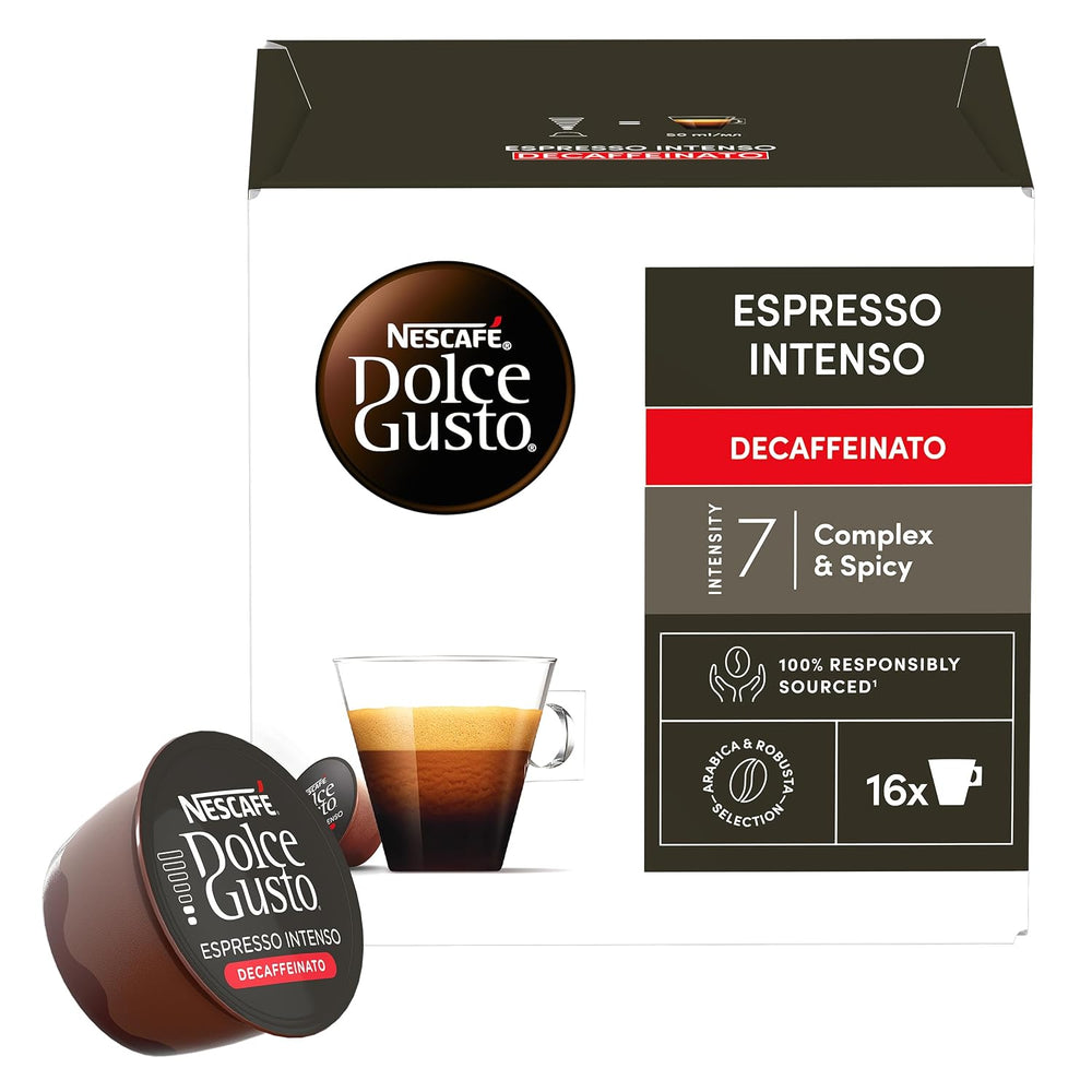 Nescafé Dolce Gusto Café Dolce Gusto Espresso Intenso Desc. | Nestlé Pack 3 Kisten Mit 18 Kapseln,Die Jewelils 16 Einheit(3er Pack)