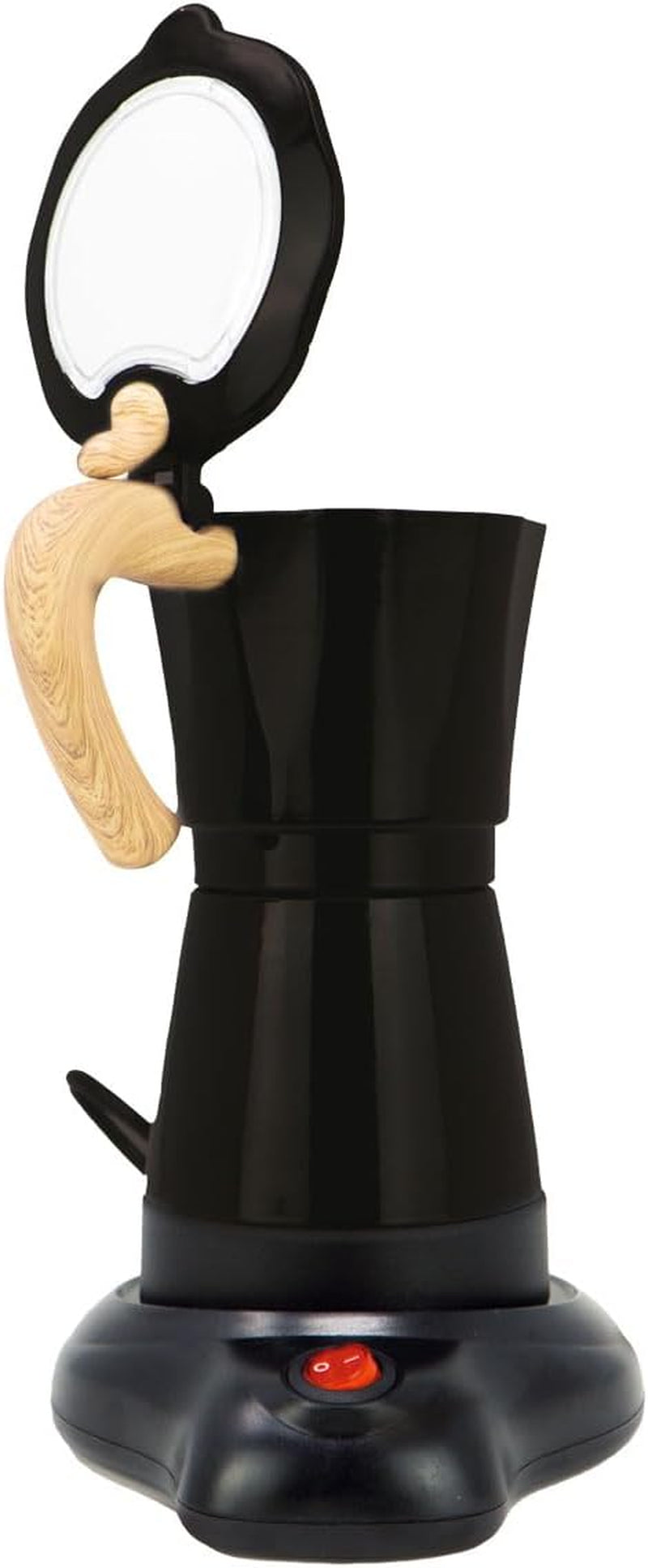 Jocca cafetière électrique italienne en aluminium 6 tasses cafetière manuelle Portable avec poignée en bois Style moka noir