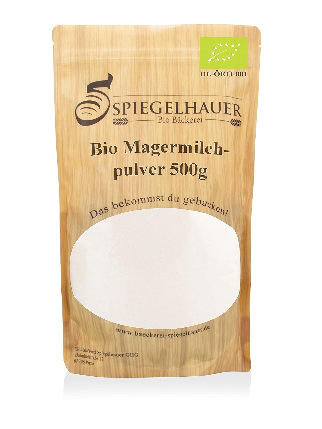 Bäckerei Spiegelhauer Bio Mager-Milchpulver 500 g Bio Milkpulver sans sucre en poudre de lait I auch geeignet für Joghurt-Herstellung, Eis-Herstellung I Trockenmilchpulver, Beutel