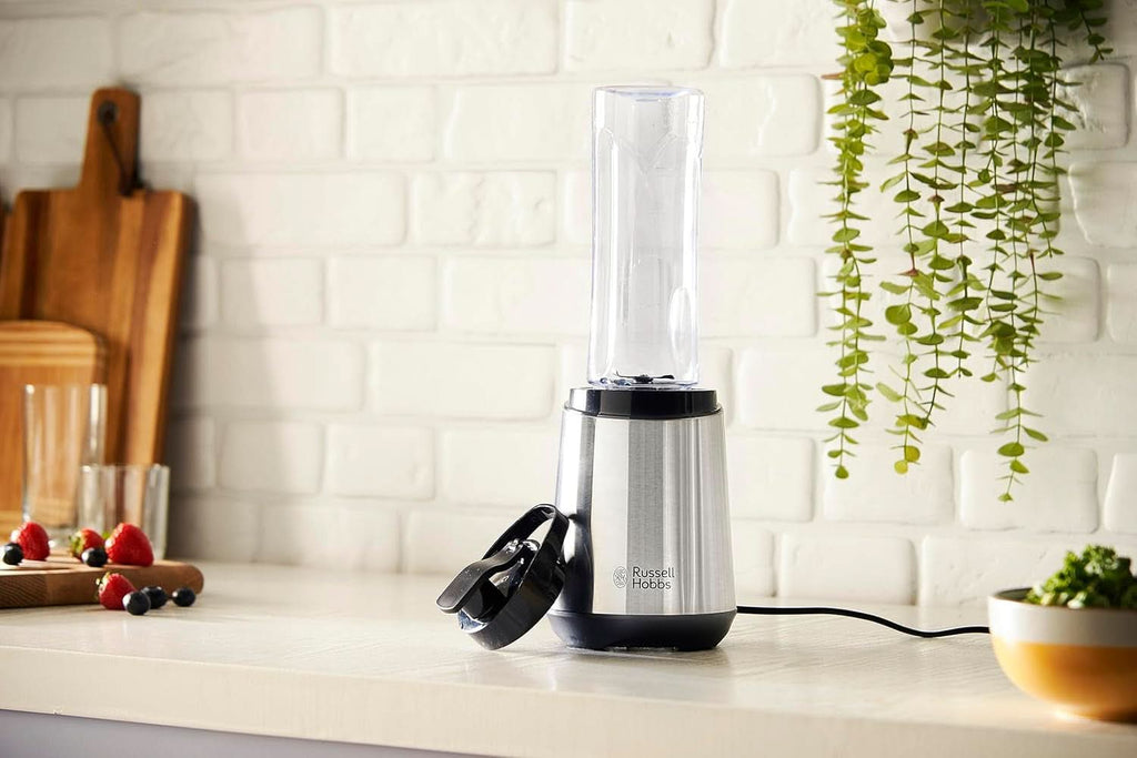 Russell Hobbs Mixer - Standmixer & Smoothie Maker to Go [23.500 U/Min Power-Motor] Inkl. 1X Mixbehälter 600Ml (Bpa-Frei, Spülmaschinen- & Bruchfest Inkl. Deckel) Zerkleinerer, Edelstahl, 23472-56 Bucatarie Naty Shop