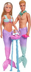 Simba 105733524 - Steffi Love Mermaid Family Enceinte Sirène Kevin Poupée avec berceau 29 cm Poupées tendance pour 3 ans et plus
