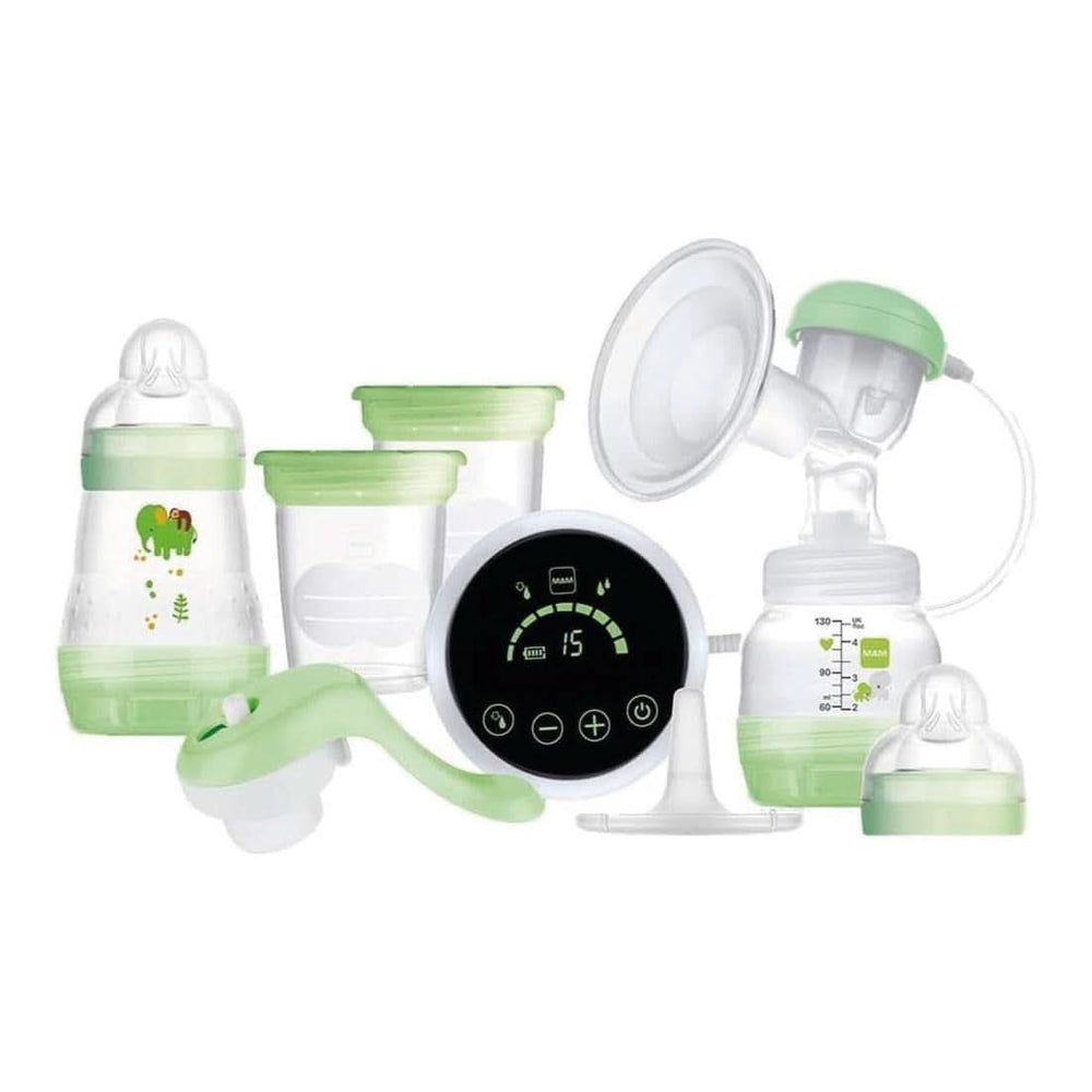 MAM Tire-lait électrique et manuel 2 en 1, avec 9 niveaux de stimulation, contient 2 biberons, démarrage facile, vert Accessoires Alimentation et Allaitement Bebe Naty Shop