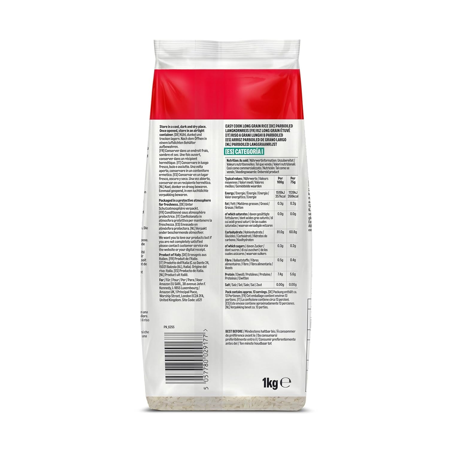 Riz à grains longs pré-cuit d'Amazon, 1 kg