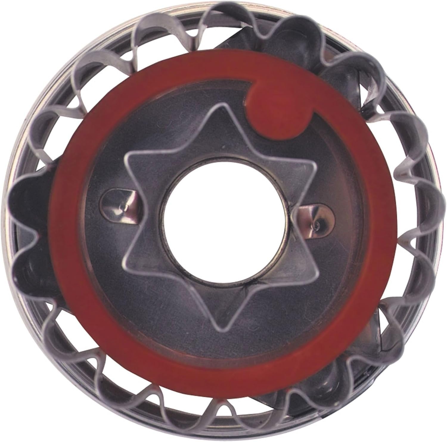 Städter Linzer avec étoile d'éjection, acier inoxydable, rouge argenté, 4,8 x 4,8 x 4,8 cm