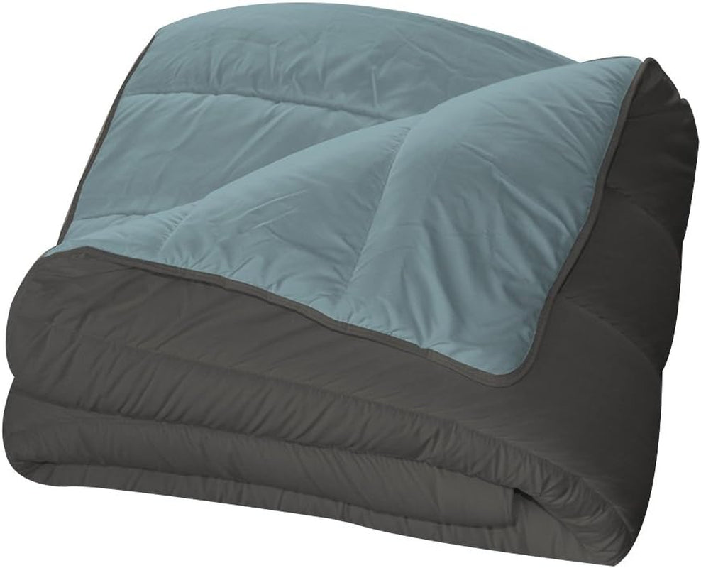 Bleu Câlin couette réversible bicolore pour 2 personnes, microfibre, bordeaux/poivre, 220X240 cm Couettes et couettes Naty Shop Graphite/Glacier 220 X 240 Cm