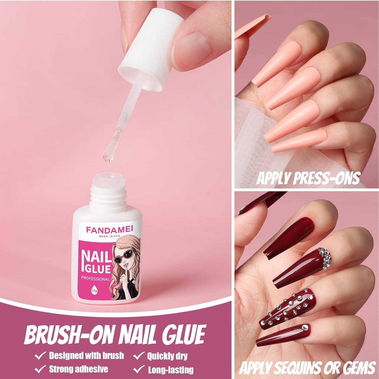 FANDAMEI 12 couleurs 288 pièces faux ongles lisses longue ballerine cercueil faux ongles acrylique ongles conseils longue ballerine faux ongles