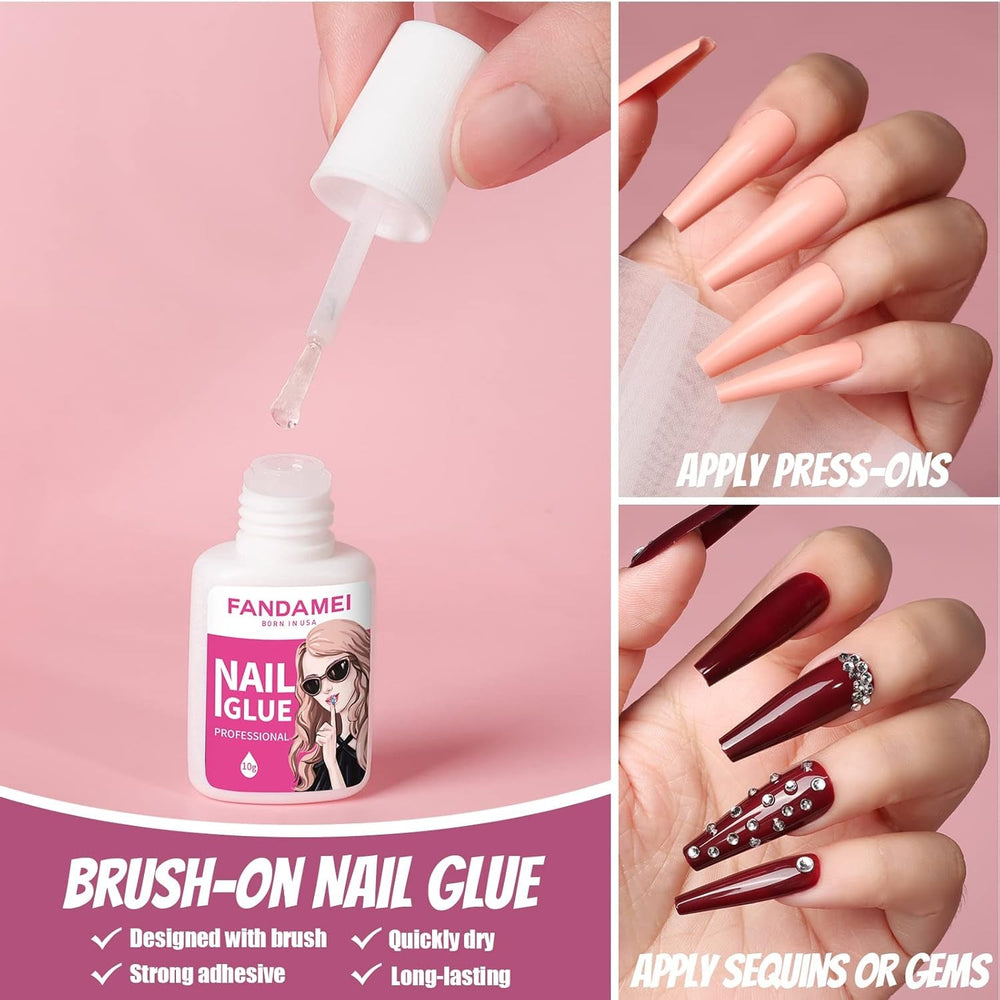 FANDAMEI 12 couleurs 288 pièces faux ongles lisses longue ballerine cercueil faux ongles acrylique ongles conseils longue ballerine faux ongles