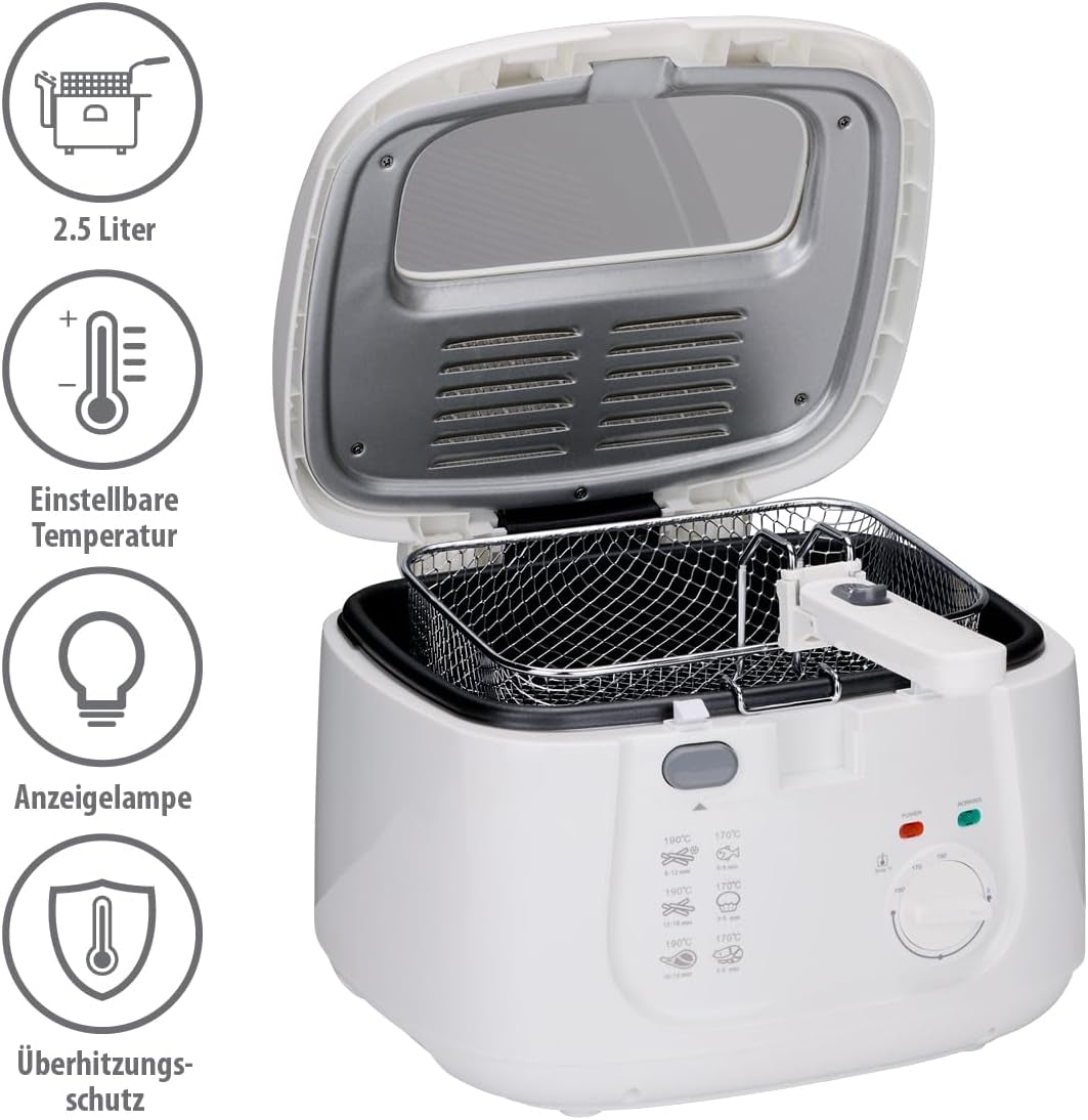 Friteuse Alpina 2,5L DF-165, 1800W - Température réglable jusqu'à 190°C Électroménager Naty Shop