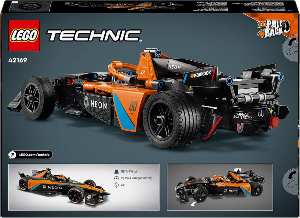 LEGO Technic NEOM Mclaren Formula E Racing Car, jouet de voiture de course pour garçons et filles de 9 ans, kit de modèle de voiture, décoration de chambre d'enfant, idée cadeau d'anniversaire 42169 Ensembles de construction Beuche den LEGO-Store