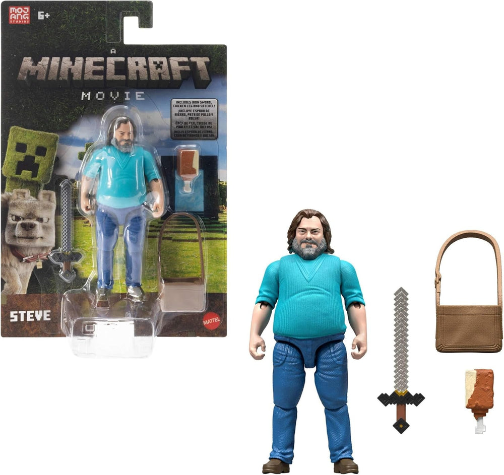 Mattel Minecraft Story Set avec 4 figurines d'action et 3 accessoires Rencontres dans l'Overworld Set Minecraft Movie Inspired Collectible Toy JFR70 Action Figures Naty Shop Steve avec ensemble d'accessoires