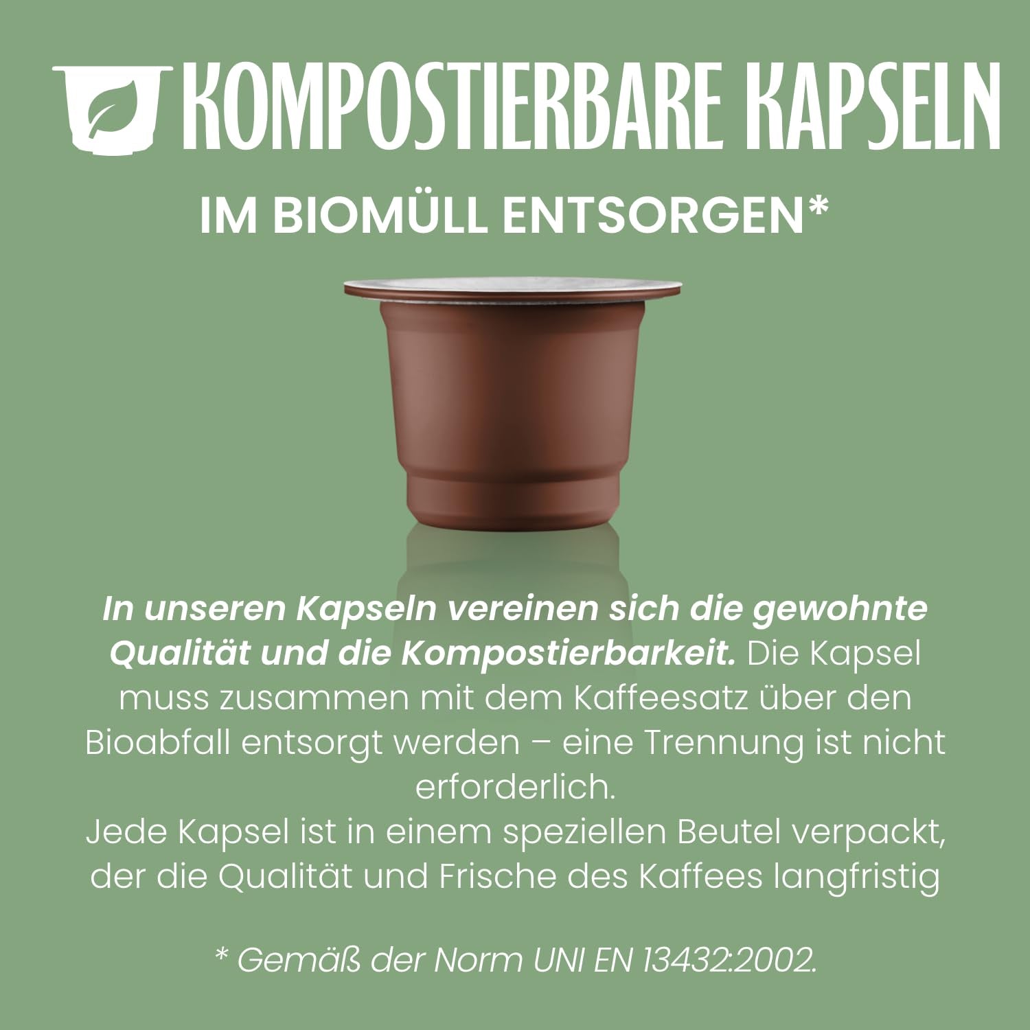 Caffè Vergnano 1882 - Èspresso Kompostierbare Kaffeekapseln , Compatible Avec Nespresso, Intenso (Intenso) - Packung Enthält 100 Kapseln