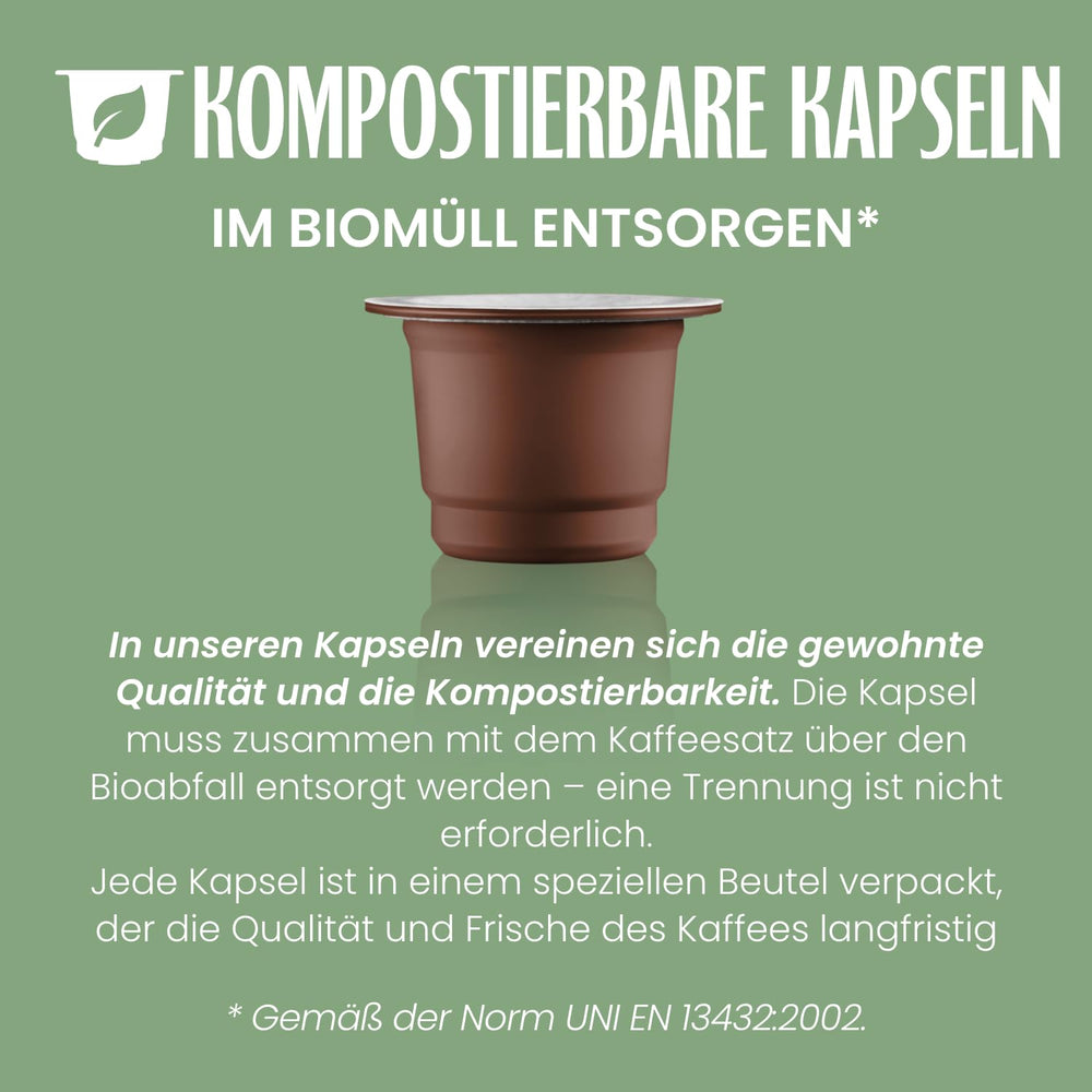 Caffè Vergnano 1882 - Èspresso Kompostierbare Kaffeekapseln , Compatible Avec Nespresso, Intenso (Intenso) - Packung Enthält 100 Kapseln